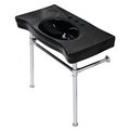 Fauceture VPB136K1ST Imperial Console Sink Basin W/Stainless Steel Leg, Blk/Chrm VPB136K1ST